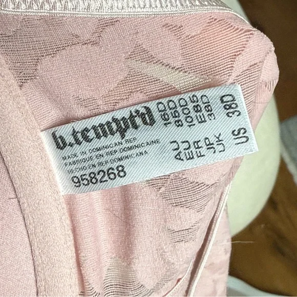 NWT B. Tempt’d by Wacoal Pink Lace Padded Front Close Push Up Racer Back Bra 38D - Picture 8 of 10